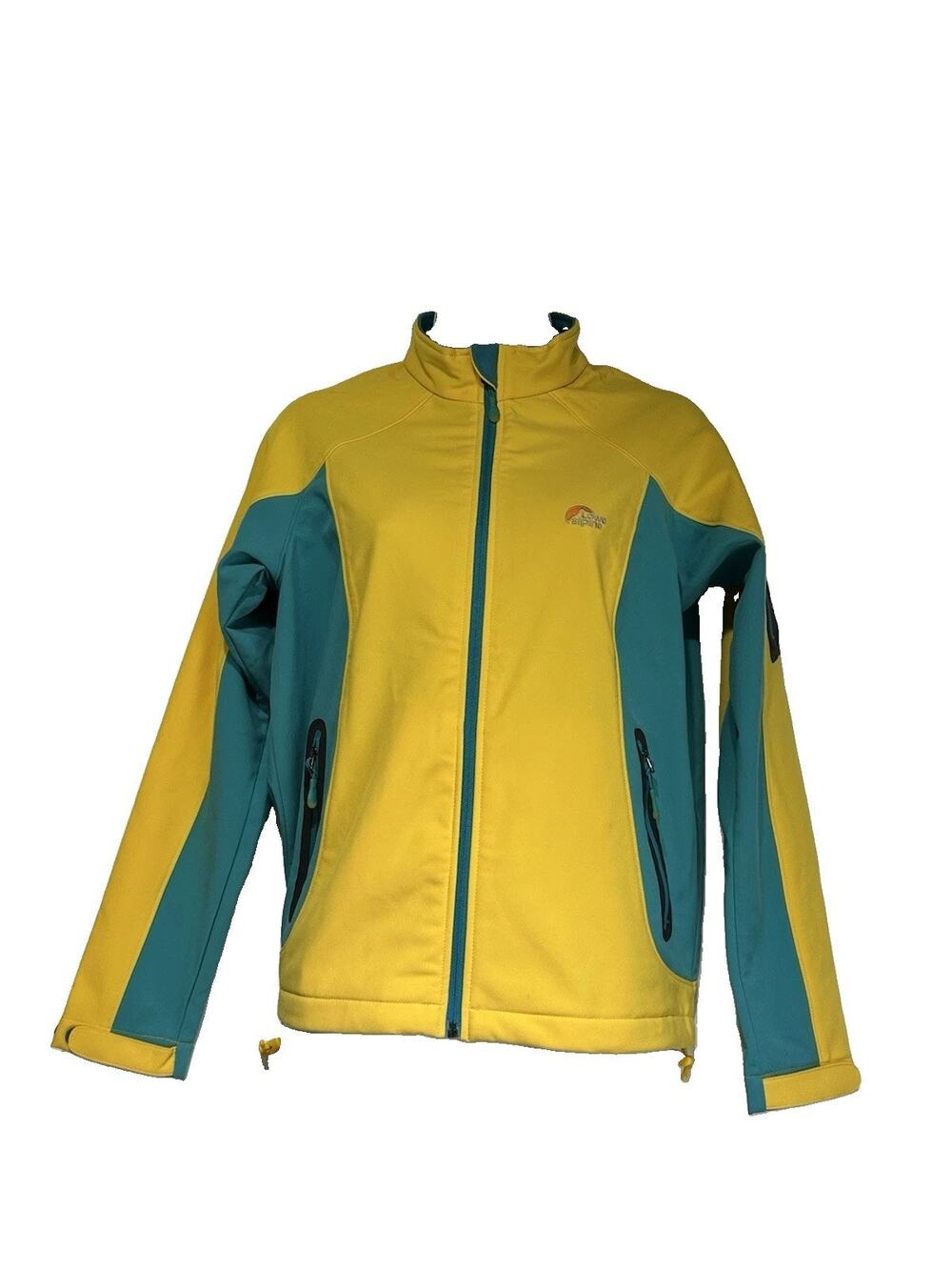 Lowe Alpine Women’s 100 Softshell Jacket Yellow Teal Full Zip Hiking